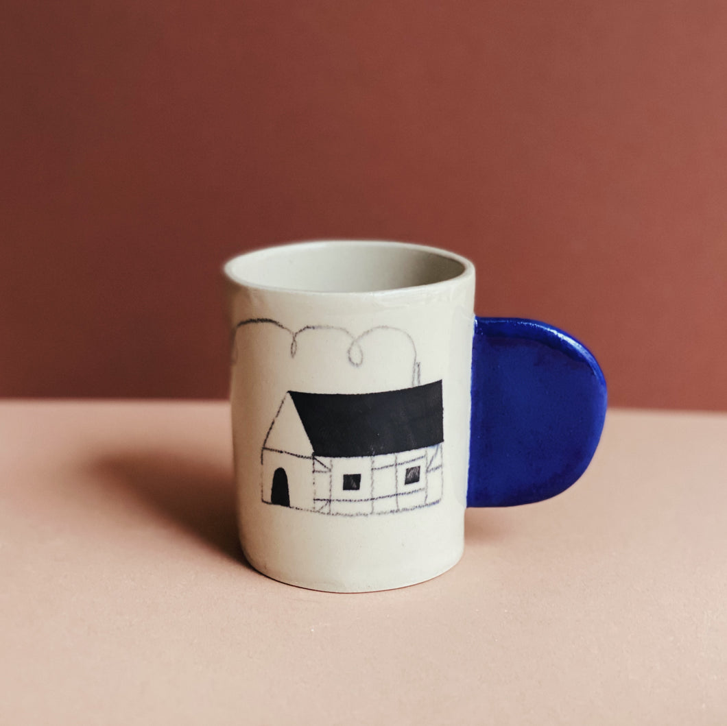 Becher Fachwerkhaus/Blauer Henkel