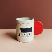 Load image into Gallery viewer, Mug Half-Timbered House/Red Handle
