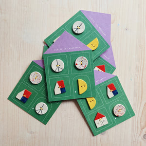 Set of 6 ceramic buttons