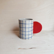 Load image into Gallery viewer, Mug Blue Grid 04
