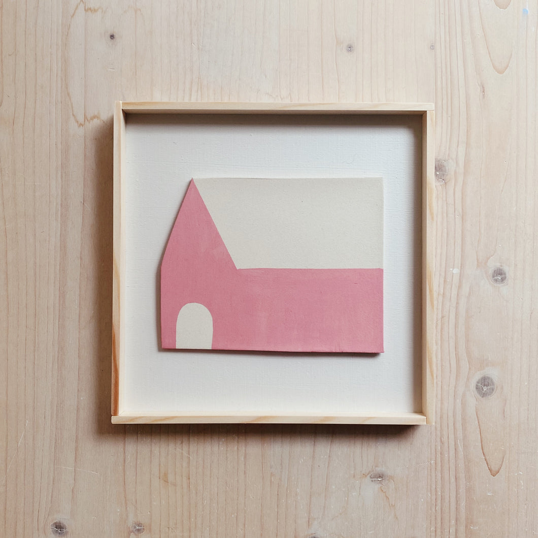 Collage House with pink Roof