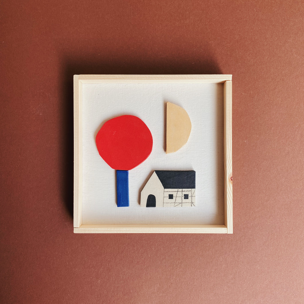 Collage Fachwerkhaus und Baum 01